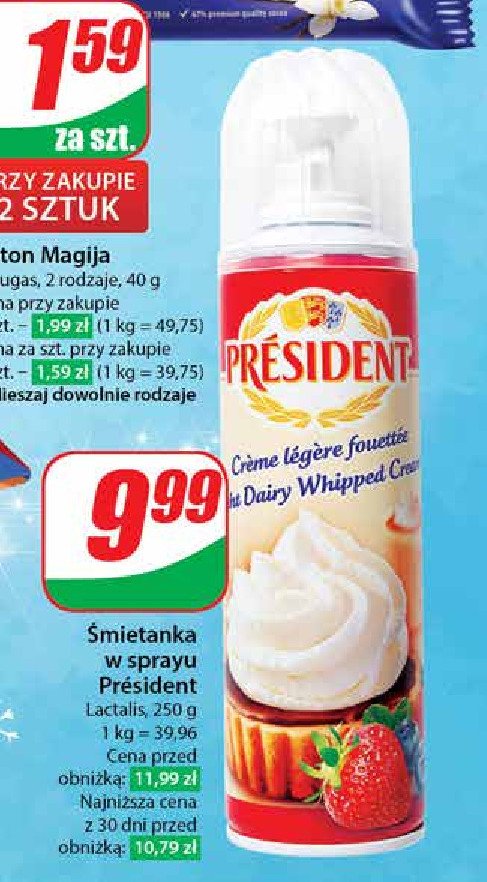 Śmietanka w sprayu President promocja