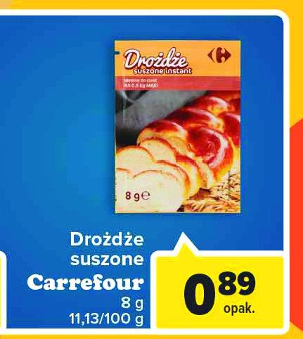 Drożdże suszone instant Carrefour promocja
