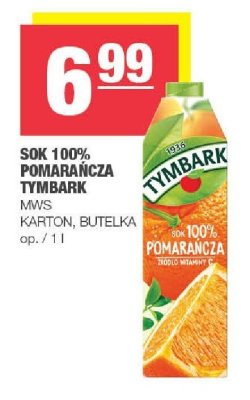 Sok 100% pomarańcza Tymbark promocja w SPAR