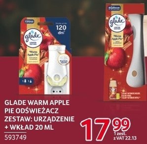 Odświeżacz Glade Warm Apple Pie zestaw urządzenie + wkład 20 ml promocja w Selgros