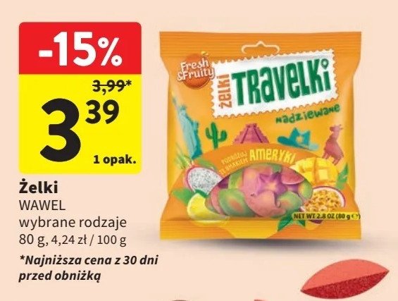 Żelki smak ameryki Wawel travelki promocja