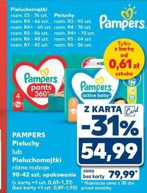 Pieluchomajtki 5 Pampers pants promocja w Kaufland
