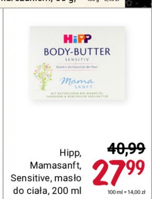 Masło krem do ciała Hipp mamasanft promocja