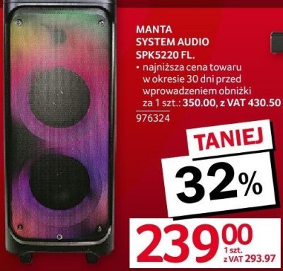 MANTA SYSTEM AUDIO SPK5220 FL promocja w Selgros
