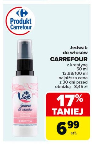 Jedwab do włosów z kreatyną Carrefour promocja w Carrefour Market