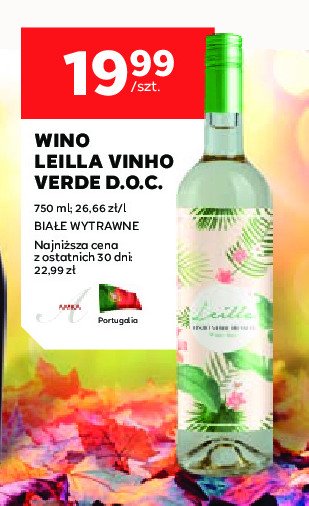 Wino LEILLA VINHO VERDE DRY promocja