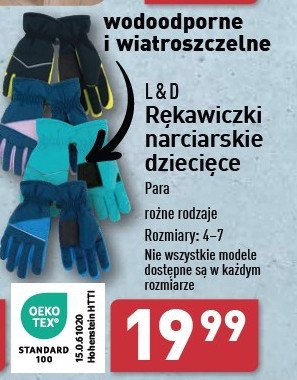 Rękawiczki narciarskie dziecięce 4-7 L&d promocja