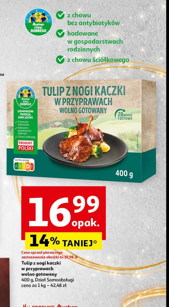 Tulip z nogi kaczki w przyprawach Auchan pewni dobrego promocja w Auchan