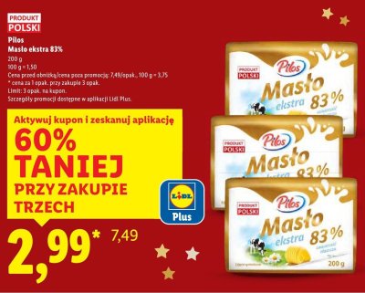 Masło Pilos ekstra 83% promocja w Lidl