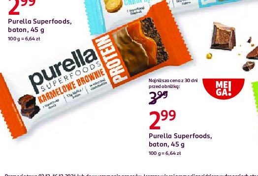 Baton karmel brownie Purella superfoods Purella food promocja