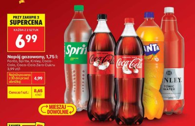 Napój gazowany Kinley 1,75l promocja w Biedronka