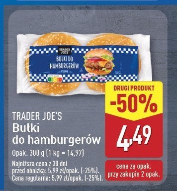 Bułki do hamburgerów z sezamem Trader joe's promocja w Aldi