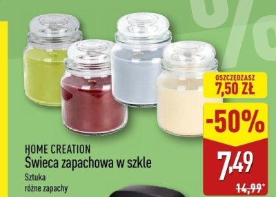 Świeca zapachowa w szkle promocja w Aldi