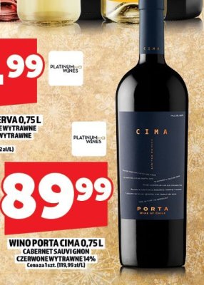 Wino Porta Cima 0,75l Cabernet Sauvignon czerwone wytrawne 14% promocja w TOPAZ