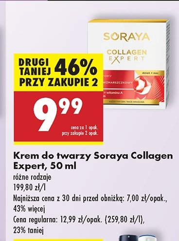 Krem do twarzy przeciwzmarszczkowy Soraya collagen expert promocja w Biedronka