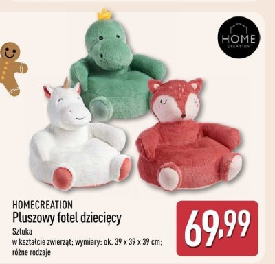 Pluszowy fotel dziecięcy HOMECREATION - różne rodzaje zwierząt ok. 39 x 39 x 39 cm promocja w Aldi