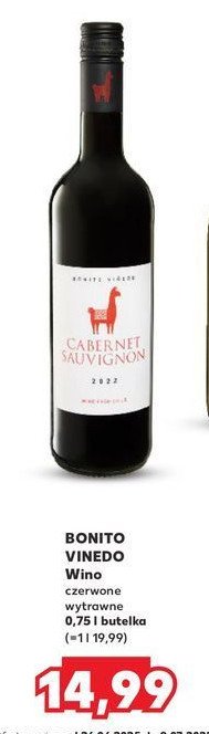 Wino Bonito vinedo cabernet sauvignon promocja