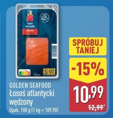 Łosoś Golden Seafood atlantycki wędzony promocja w Aldi