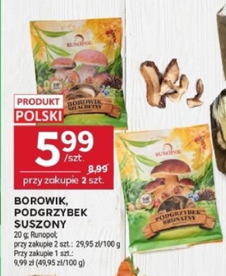 Borowik, podgrzybek suszony op. Runopol promocja w Stokrotka