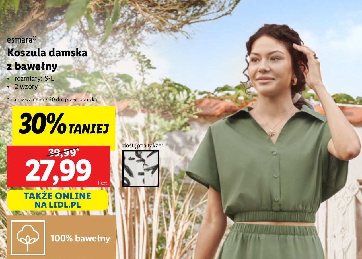 Koszula damska bawełniana Esmara promocja w Lidl