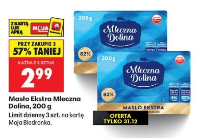 Masło Ekstra Mleczna Dolina 200 g 82% promocja w Biedronka