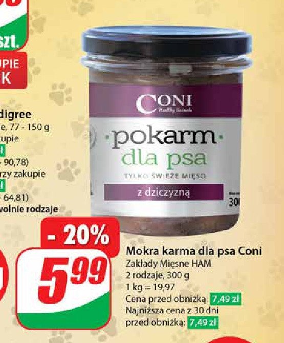 Pokarm dla psa z dziczyzną CONI promocja