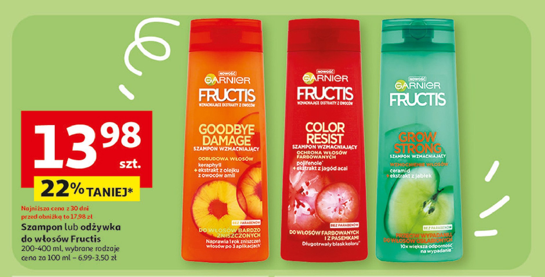 Szampon wzmacniający do włosów farbowanych i z pasemkami Fructis promocja