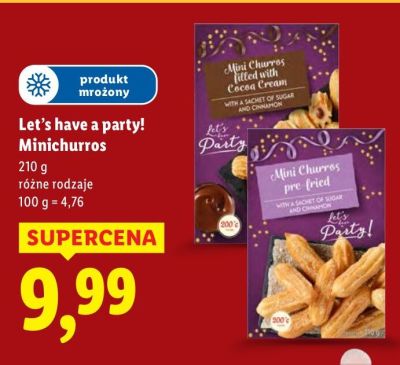 Minichurros różne rodzaje Let's have a party! promocja w Lidl