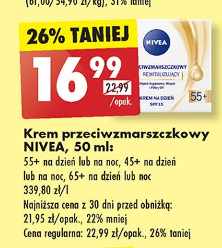Krem ujędrniający na dzień 45+ Nivea anti-wrinkle promocja