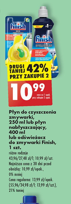 Płyn do zmywarek 5 x power regular Finish do czyszczenia zmywarek promocja