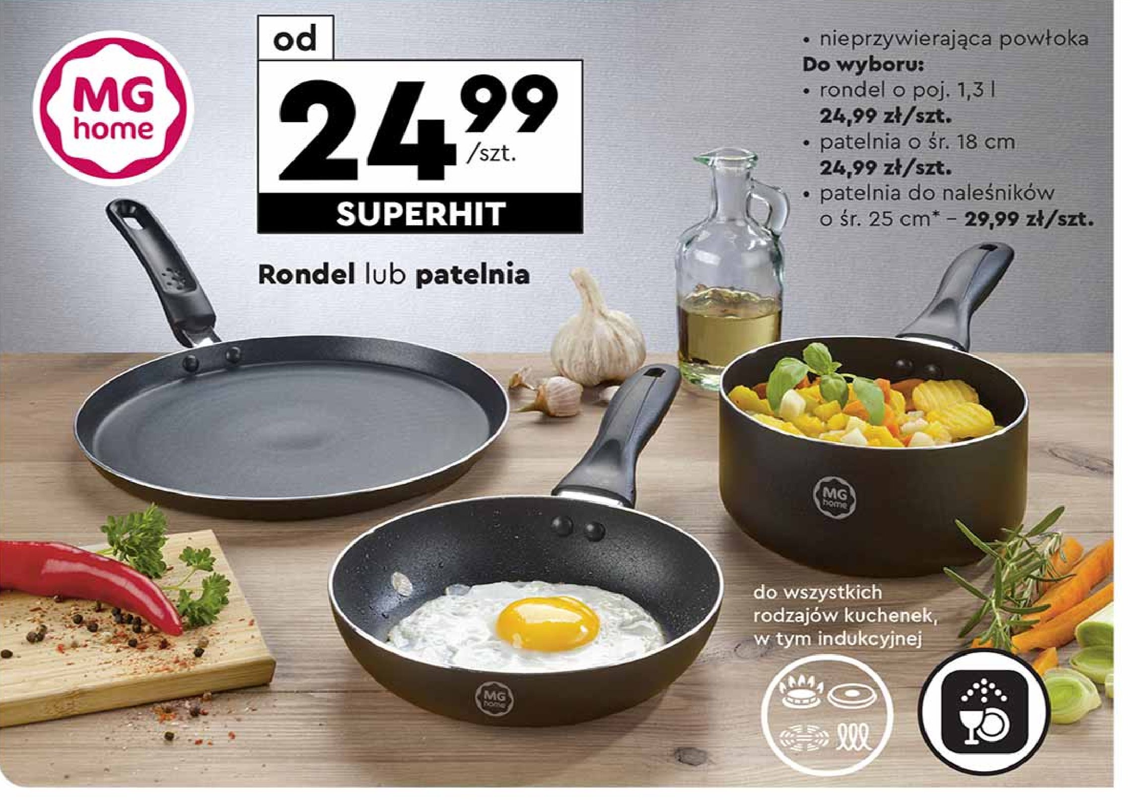 Patelnia do naleśników cucina 25 cm Mg home promocja