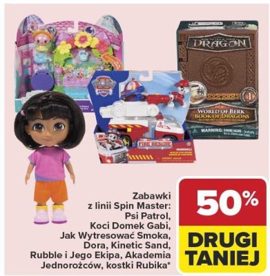 Zabawki z linii Spin Master: Psi Patrol, Koci Domek Gabi, Jak Wytresować Smoka, Dora, Kinetic Sand, Rubble i Jego Ekipa, Akademia Jednorożców, kostki Rubika promocja w Carrefour