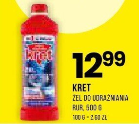 Żel do udrażniania rur Kret, 500 g promocja w Drogerie Natura