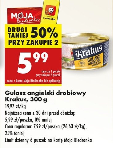Gulasz angielski z kurczaka Krakus animex promocja w Biedronka
