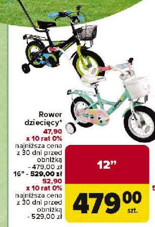 Rower dziecięcy 12" promocja w Carrefour
