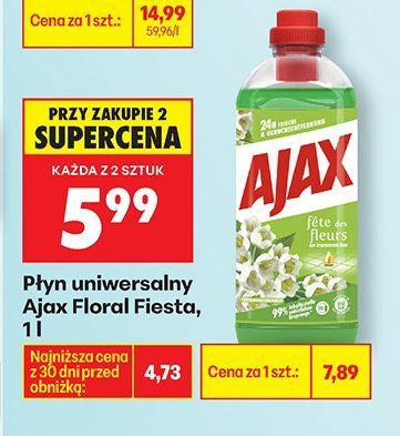 Płyn uniwersalny Ajax Floral Fiesta, 1 l promocja w Biedronka