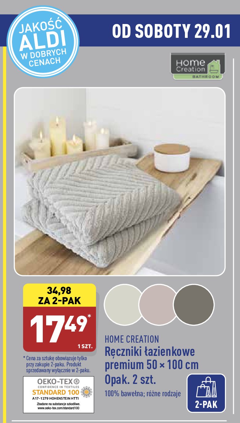 Ręcznik łazienkowy premium 50 x 180 cm Home creation promocja