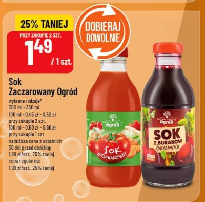 Sok, wybrane rodzaje promocja w POLOmarket