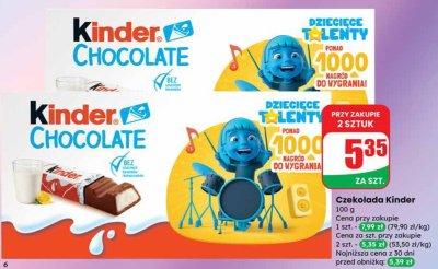 Czekolada Kinder Chocolate promocja w Dino