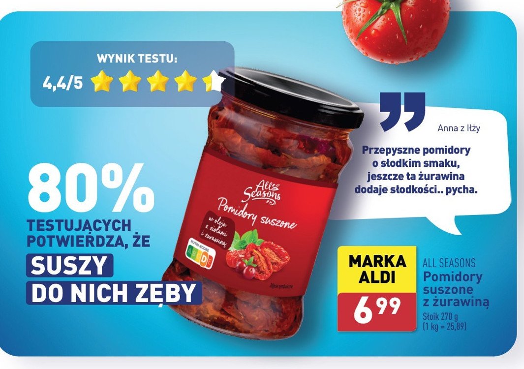 Pomidory suszone z żurawiną All seasons promocja