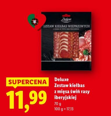 Zestaw kiełbas z mięsa świń rasy iberyjskiej Deluxe promocja w Lidl