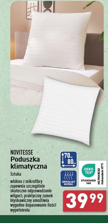 Poduszka klimatyczna 70 x 80 cm Novitesse promocja