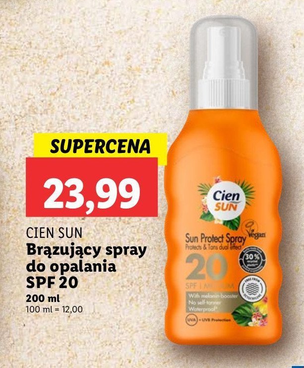 Spray br膮zuj膮cy do opalania spf20 Cien sun promocja