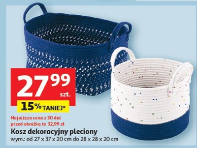 Kosz dekoracyjny pleciony promocja w Auchan