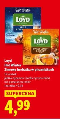 Herbata zimowa w piramidkach Hot Winter słodka cytryna-miód  promocja w Lidl