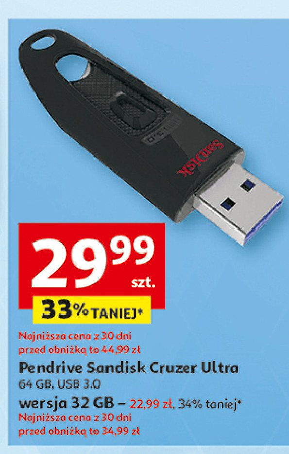 Pendrive cruzer slice 32 gb Sandisk promocja w Auchan