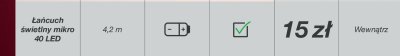 Łańcuch świetlny mikro 40 LED promocja w KiK