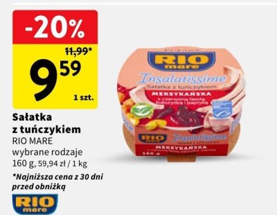 Sałatka z tuńczykiem RIO MARE wybrane rodzaje promocja w Intermarche