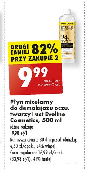 Płyn micelarny Eveline 24k gold promocja