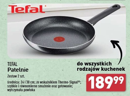 Patelnia 24 cm + 30 cm Tefal promocja w Aldi